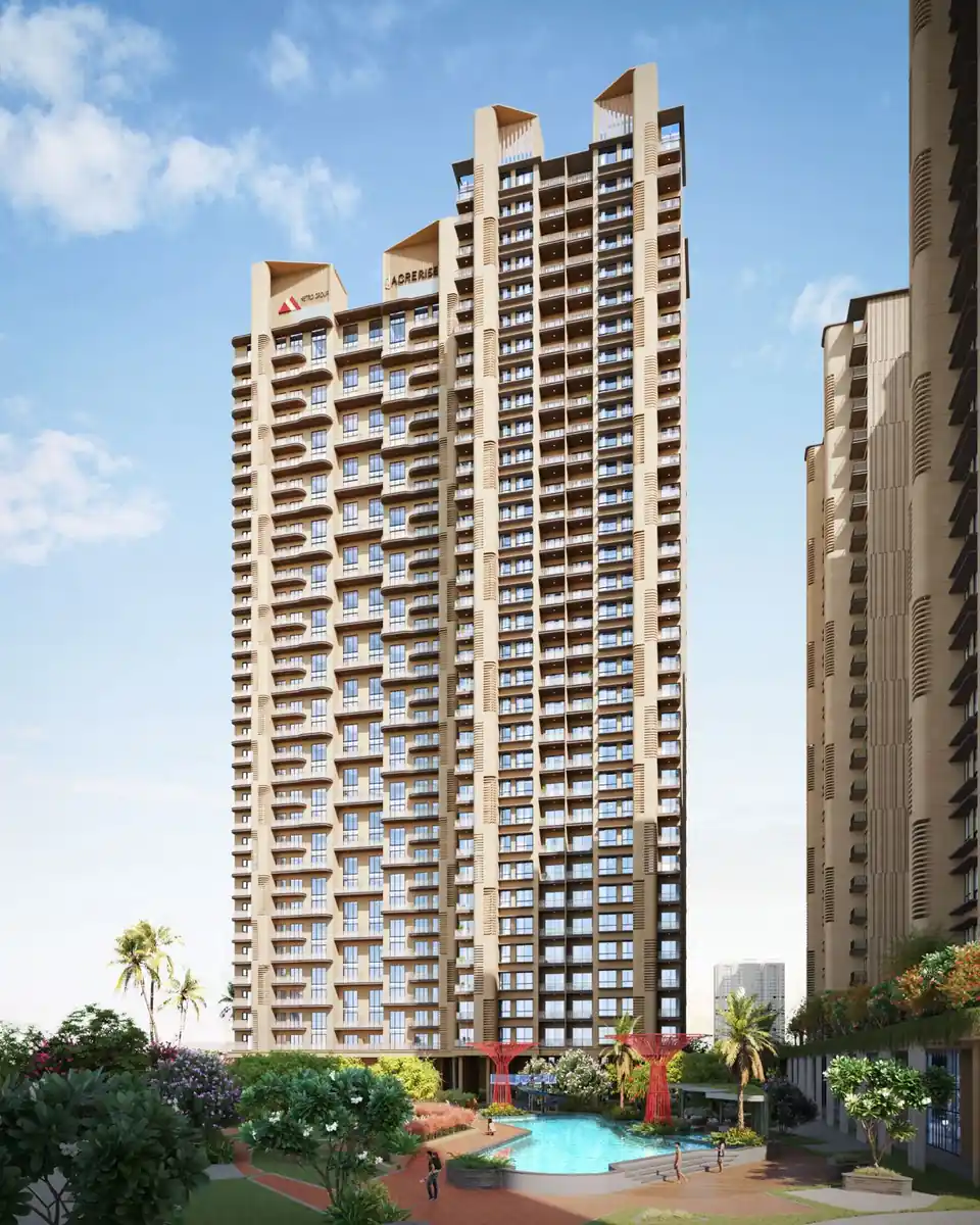 The Paris tower rising above a landscaped pool deck